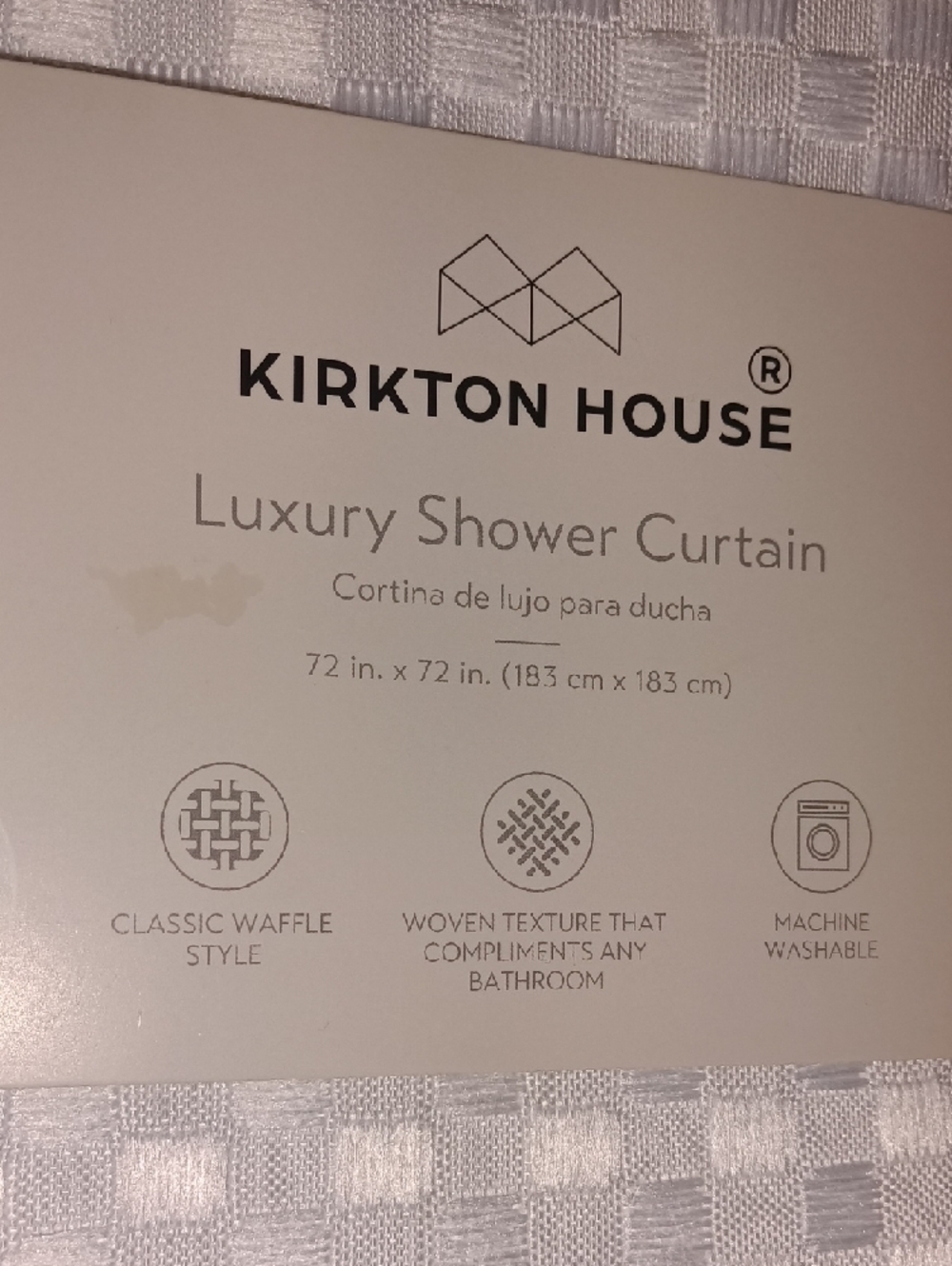 Kirkton House White Luxury Shower Curtain - Picture 3 of 6